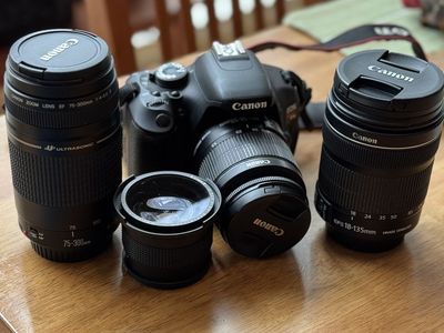Canon EOS Rebel T3i DSLR Camera with 3 Lenses
