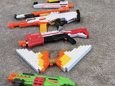 Assorted Toy Blaster Lot - Nerf Ultra, Minecraft Bow, Adventure Force & More
