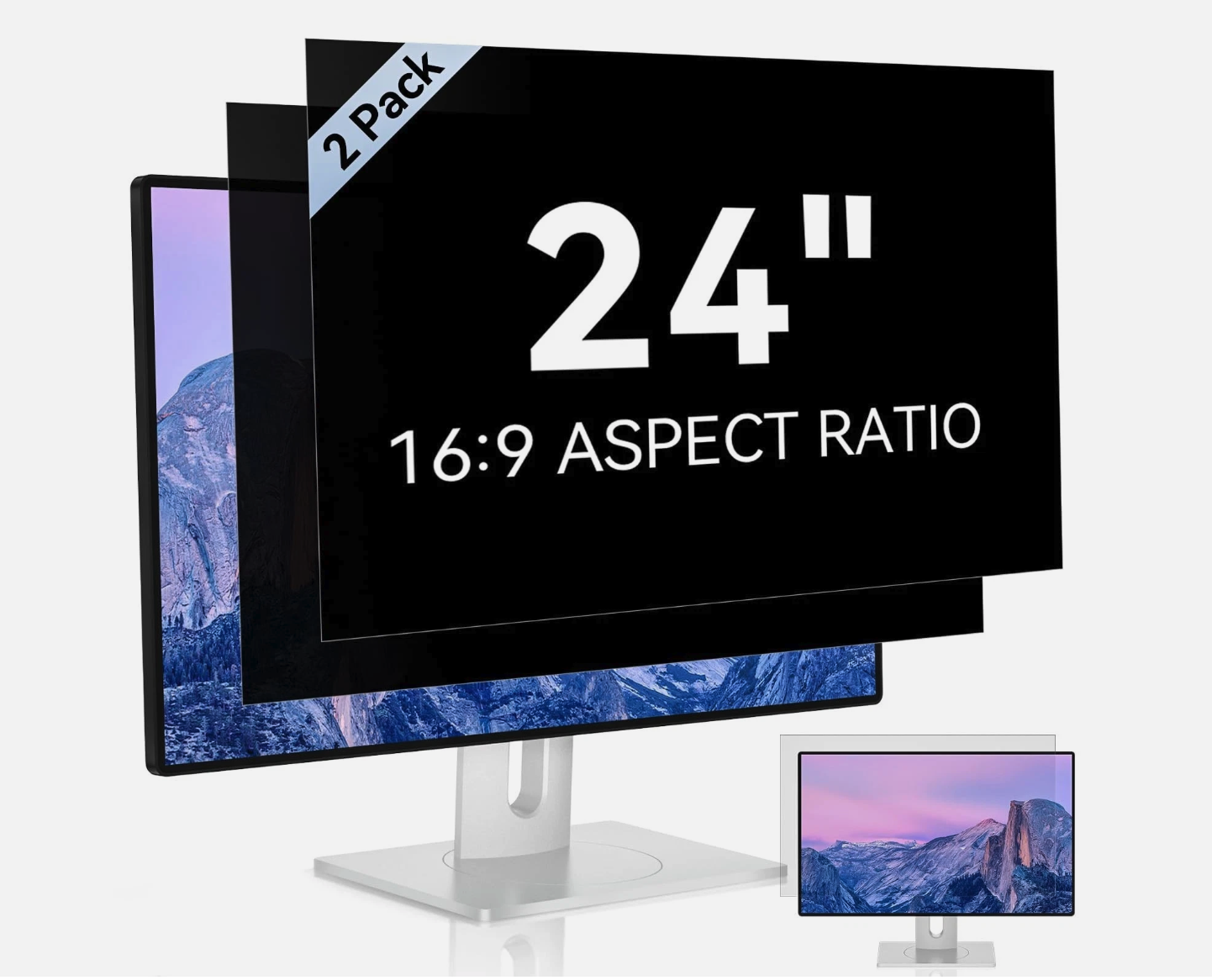 Mamol 24in Computer Monitor Privacy Screen Filter 16:9 Anti-Glare 2 Pack
