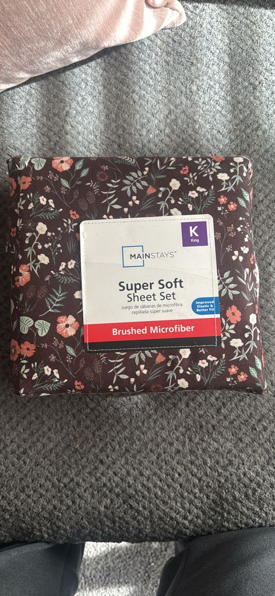 Mainstays King Size Super Soft Brushed Microfiber Sheet Set Floral
