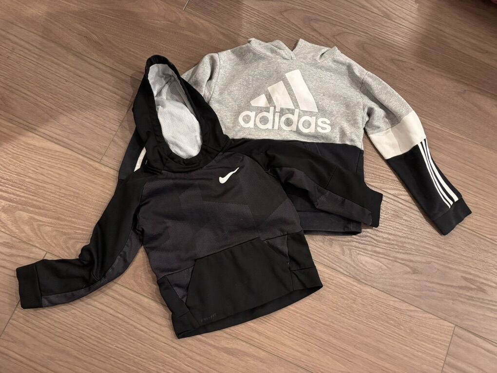 Boys Nike/Adidas Hoodies Size 7/8 $10 Both