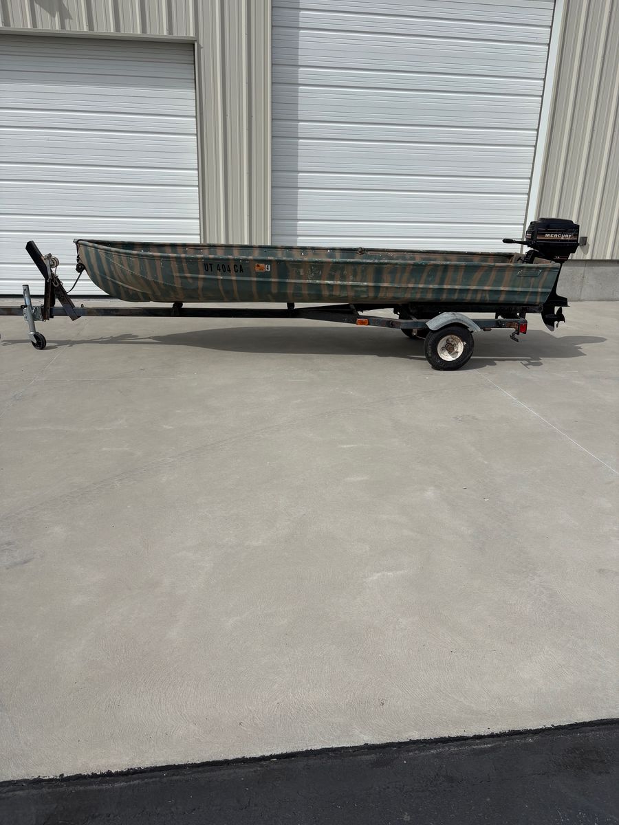 14 Foot Loweline Aluminum Fishing/Hunting Boat, Motor and Trailer