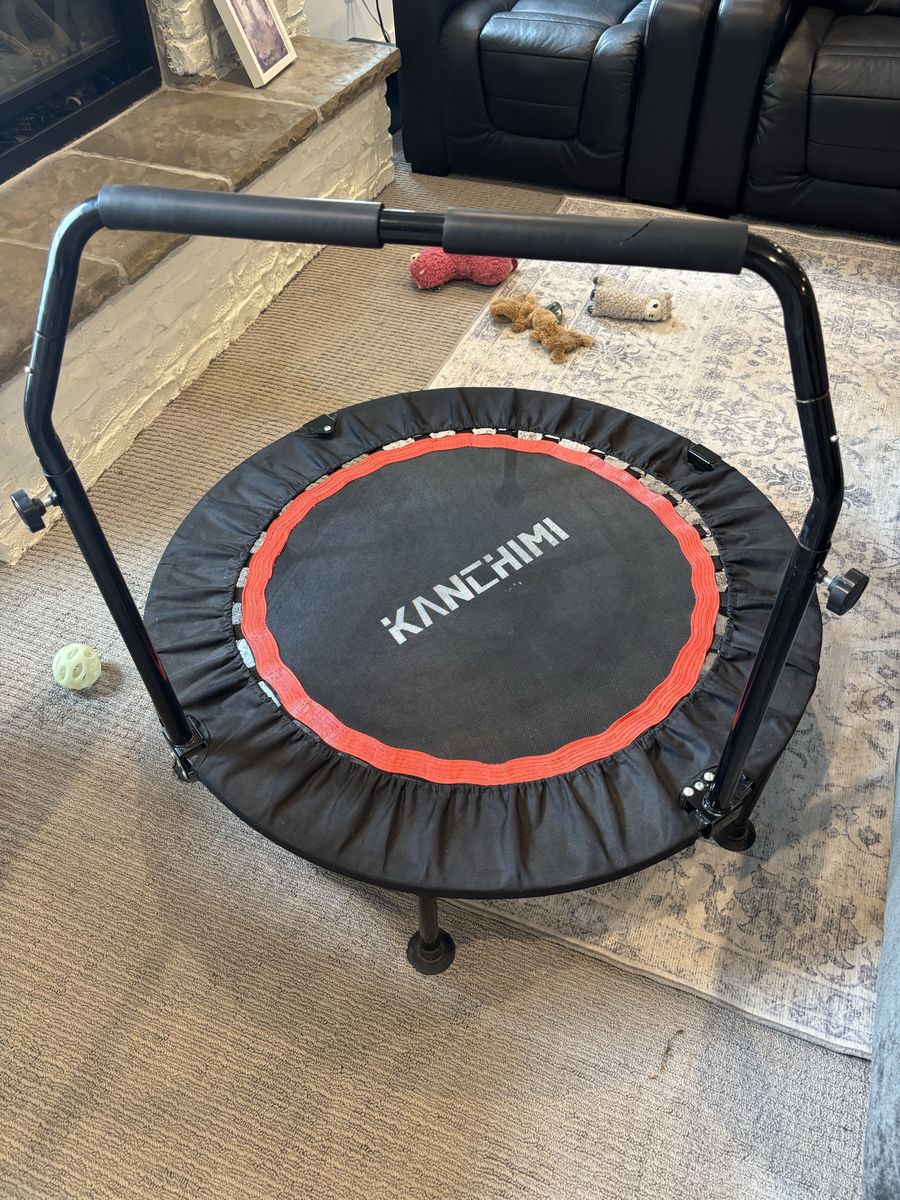 KANCHIMI 40-inch Mini Fitness Trampoline Rebounder with Handle Bar - Excellent Condition