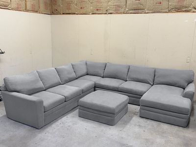 Large Gray Sectional Couch w/ Ottoman - Delivery Available