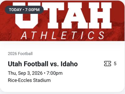 5 Utah Football vs. Idaho Tickets - Sep 3, 2026 Rice-Eccles Stadium