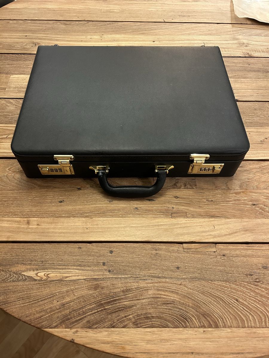  Black Hard-Shell Briefcase with Combination Dual Locks and Organizer Interior