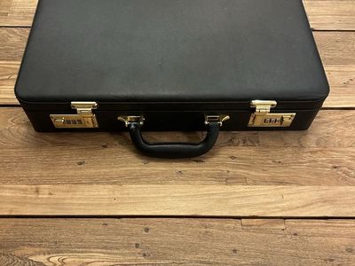 Black Hard-Shell Briefcase with Combination Dual Locks and Organizer Interior