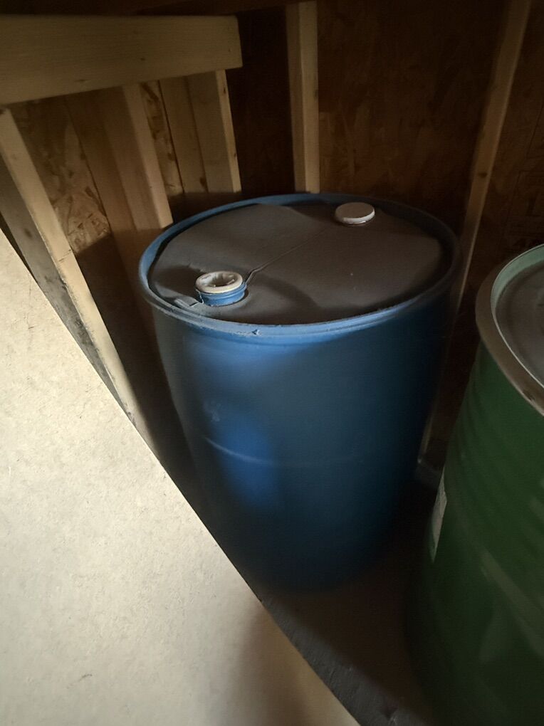 Used 55 Gallon Water Drum Blue