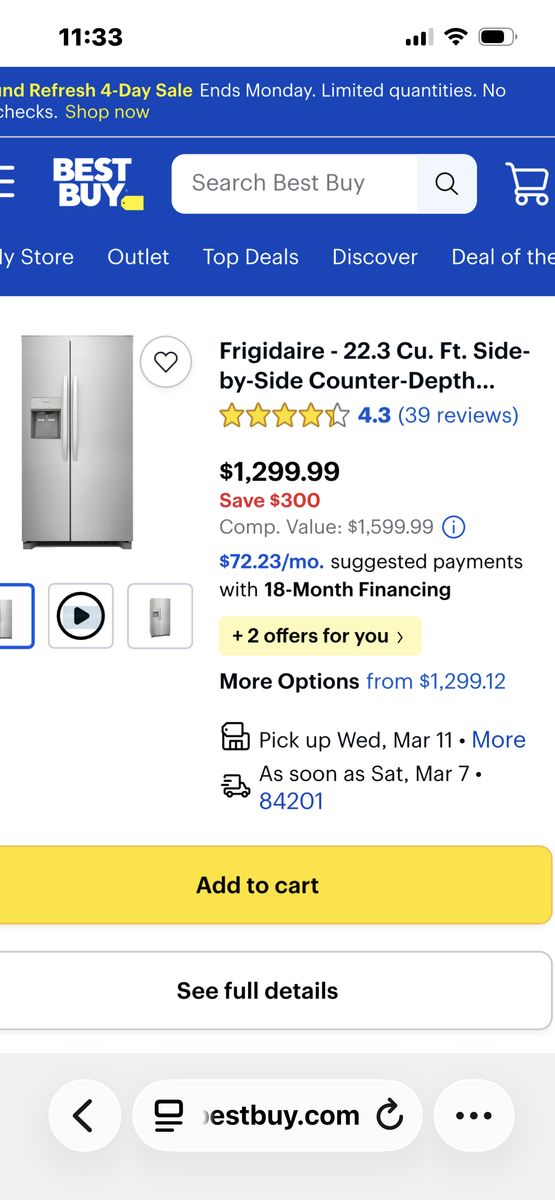 $650 OBO NEW GOOD FRIDGE FRIGIDAIRE