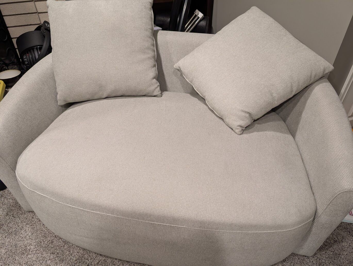 Thomasville 59" Fabric Swivel Chair