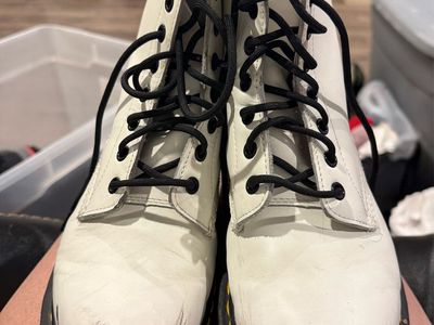 Dr. Martens 1460 Air Wair Leather Combat Boots White US S 8L