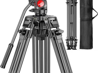 CAMBOFOTO Heavy Duty Video Tripod with Fluid Head (Model L60203A / TA60-01)