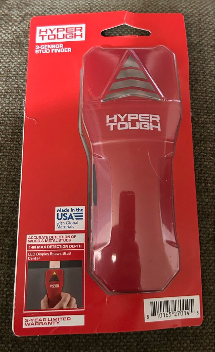 Hyper Tough 3-Sensor LED Electronic Stud Finder for Wood & Metal Studs, 1-inch Max Depth Cash Only Please