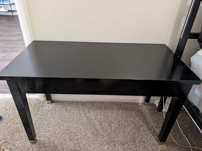 Black Storage Bench / Console Table with Lift-Top