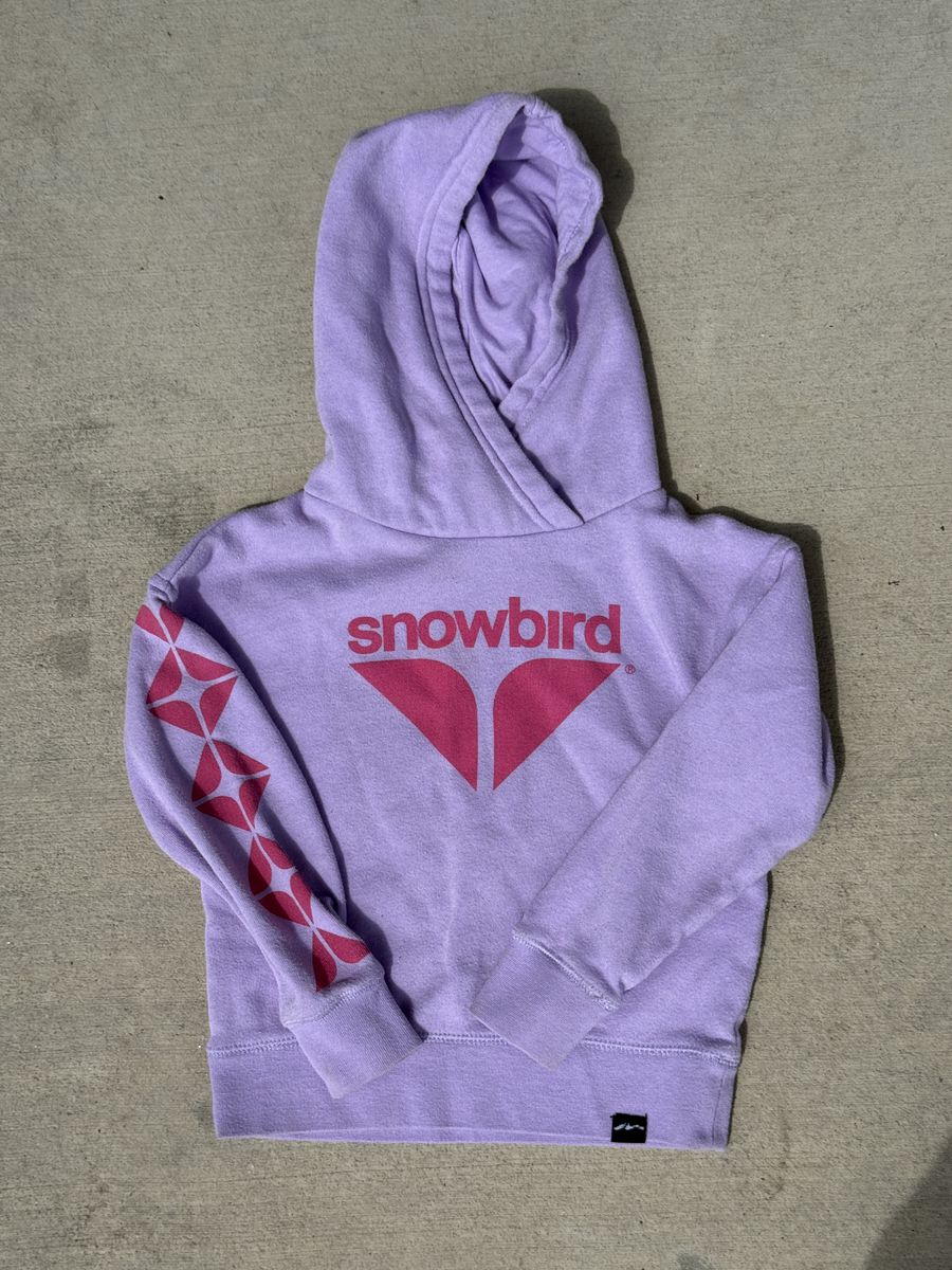 Snowbird Techstyles Youth XS Purple Hoodie with Geometric Sleeve Print