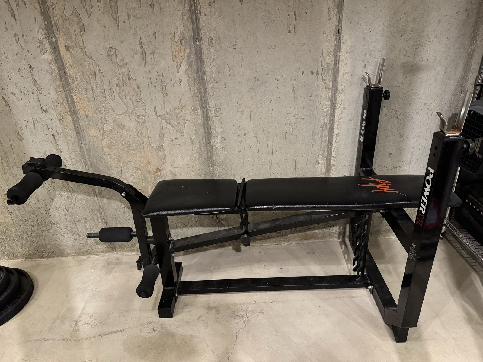 Power Xl Ajay Adjustable Weight Bench with Leg Developer - Used, Good Condition