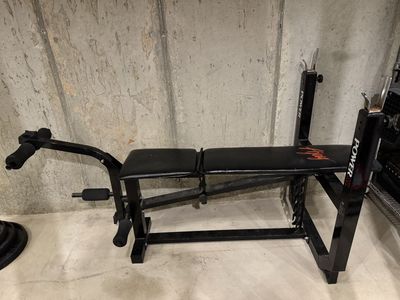 Power Xl Ajay Adjustable Weight Bench with Leg Developer - Used, Good Condition