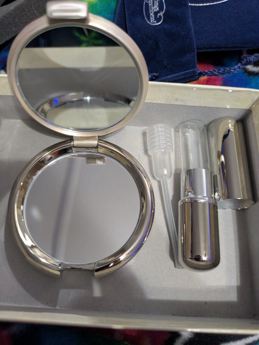 Compact Mirror And Perfume Refillable Atomizer