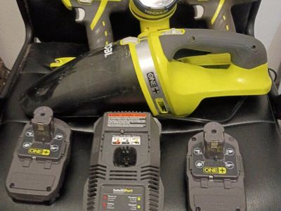 Ryobi Tool Set-Drill, Impact Drill, Light, Vacuum