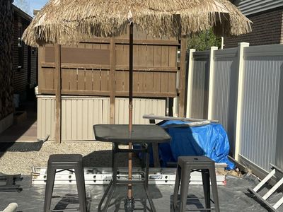 Outdoor Table & Chairs With Umbrella