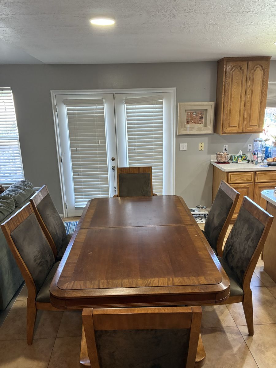 Gorgeous, large hardwood dining table.