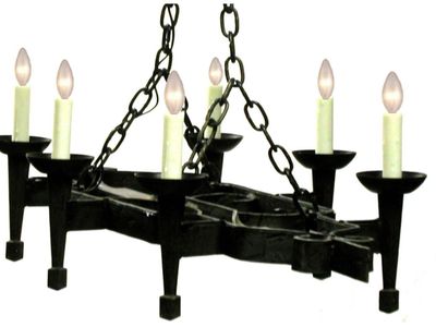 6 arm iron chandelier