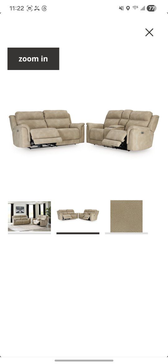 Zero Gravity couch and loveseat