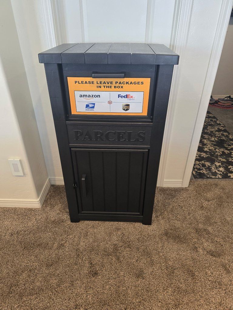 Outdoor Resin Parcel Delivery Drop Box for Packages - Black