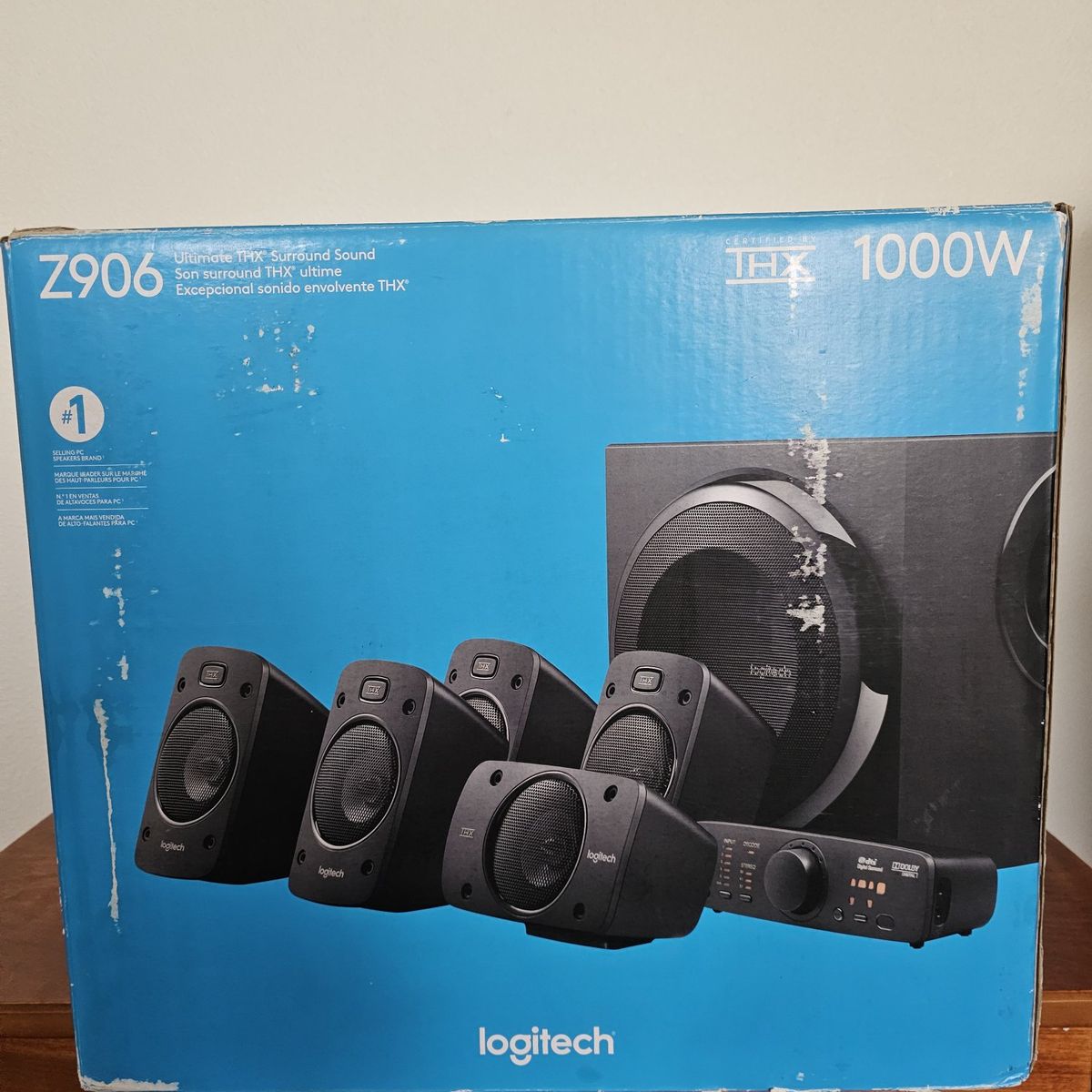 Logitech Z906 THX 5.1 Surround Sound Speaker System + Adjustable Speaker stands Home Audio Gaming Music Movies Headphone/Headset