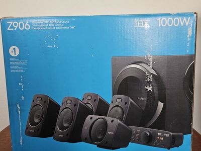Logitech Z906 THX 5.1 Surround Sound Speaker System + Adjustable Speaker stands Home Audio Gaming Music Movies Headphone/Headset