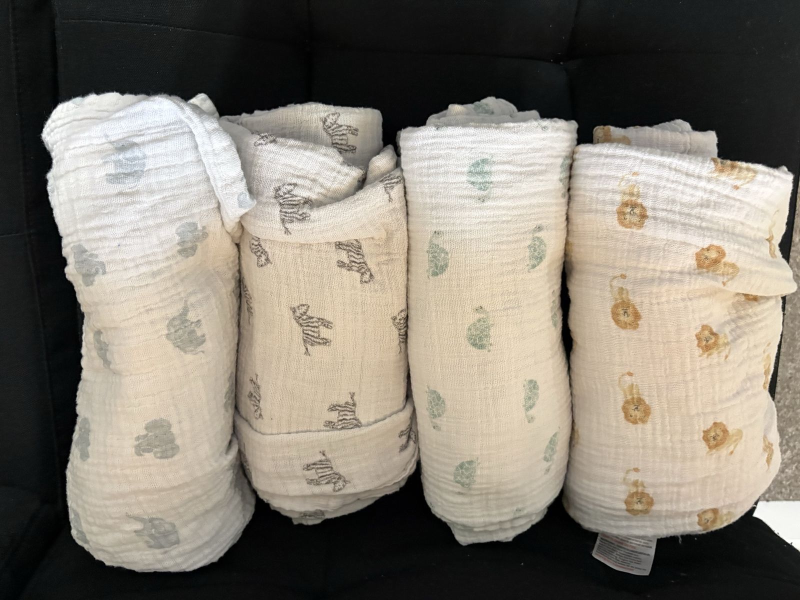 Aden + Anais Muslin Swaddle Blankets - 4-Pack Animal Print. Organic Cotton