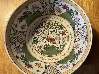 Family Size Hand Painted Serving Bowl