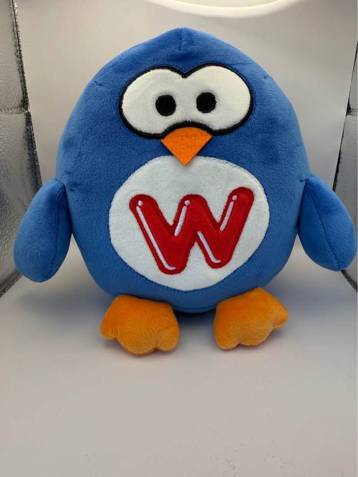 Whit's Frozen Custard Blue Penguin Stuffed Animal Toy 6 Inches