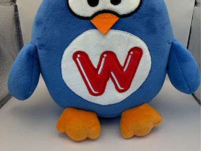 Whit's Frozen Custard Blue Penguin Stuffed Animal Toy 6 Inches