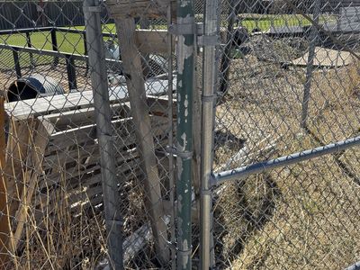 2 chain-link gates, 18 foot opening