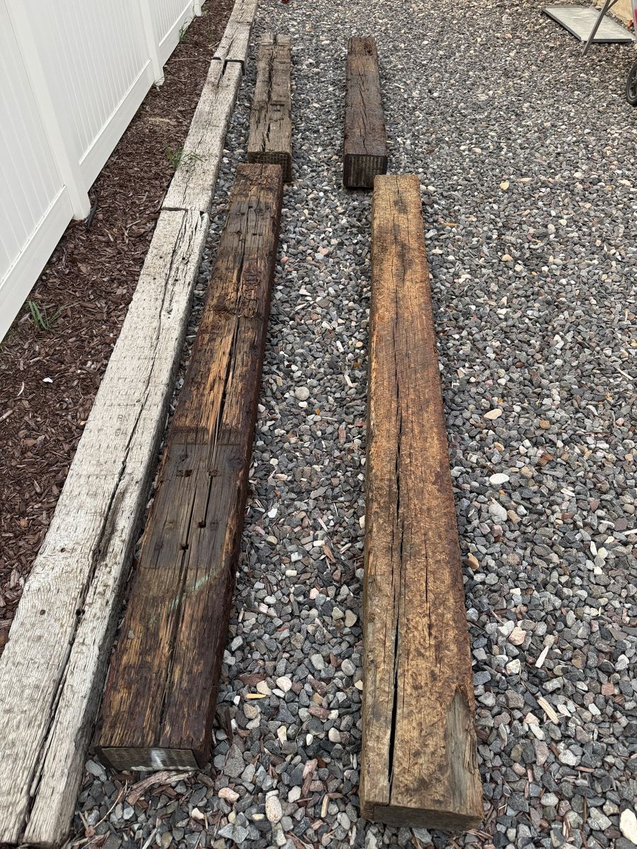 Railroad ties- Weathered Wood Beams for Garden Edging or Retaining Walls