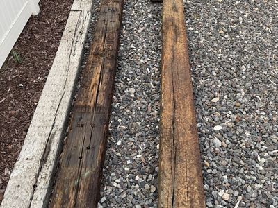 Railroad ties- Weathered Wood Beams for Garden Edging or Retaining Walls