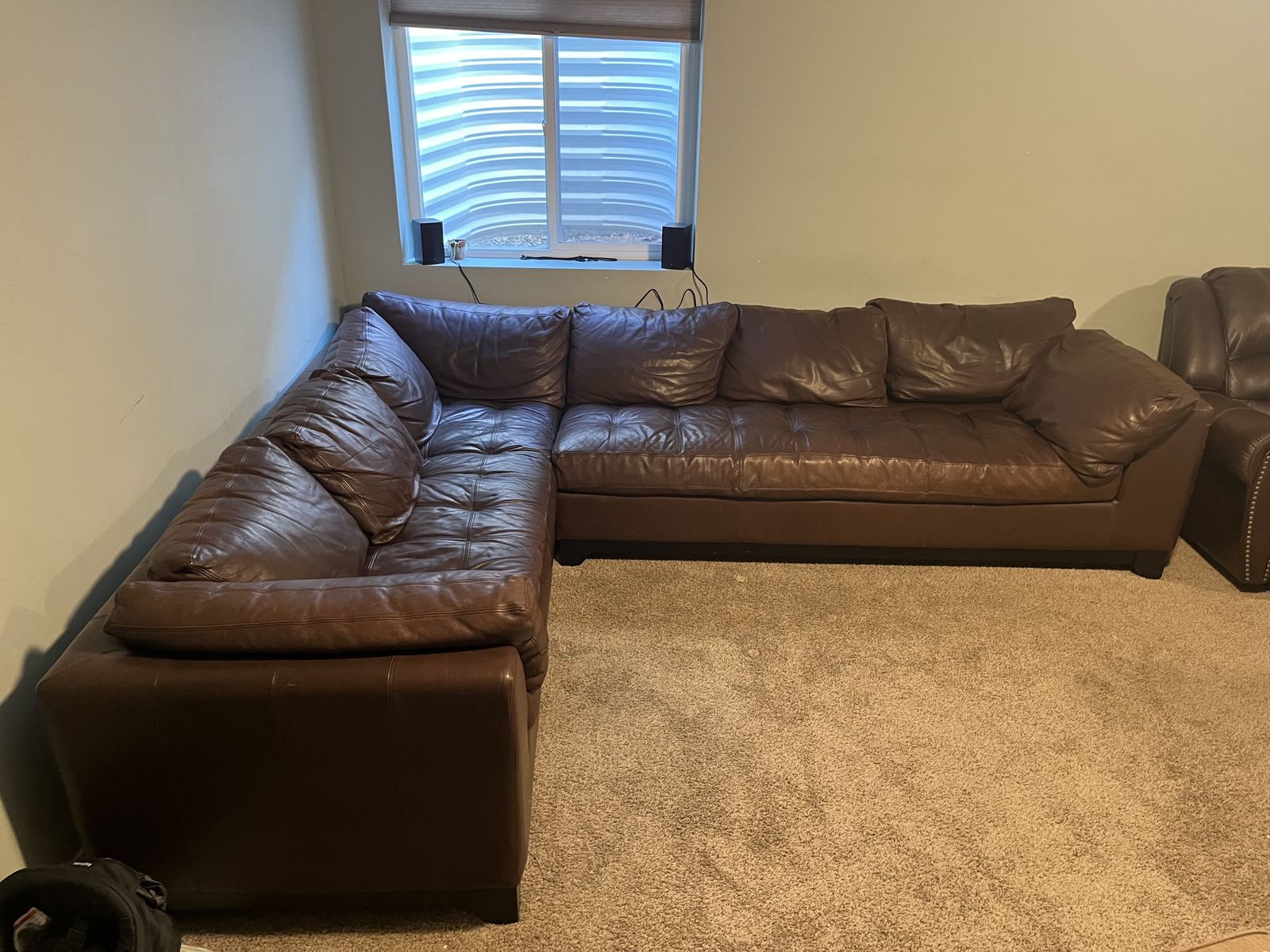 Semi-Aniline Leather Sectional