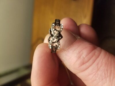 real silver heart ring size 8