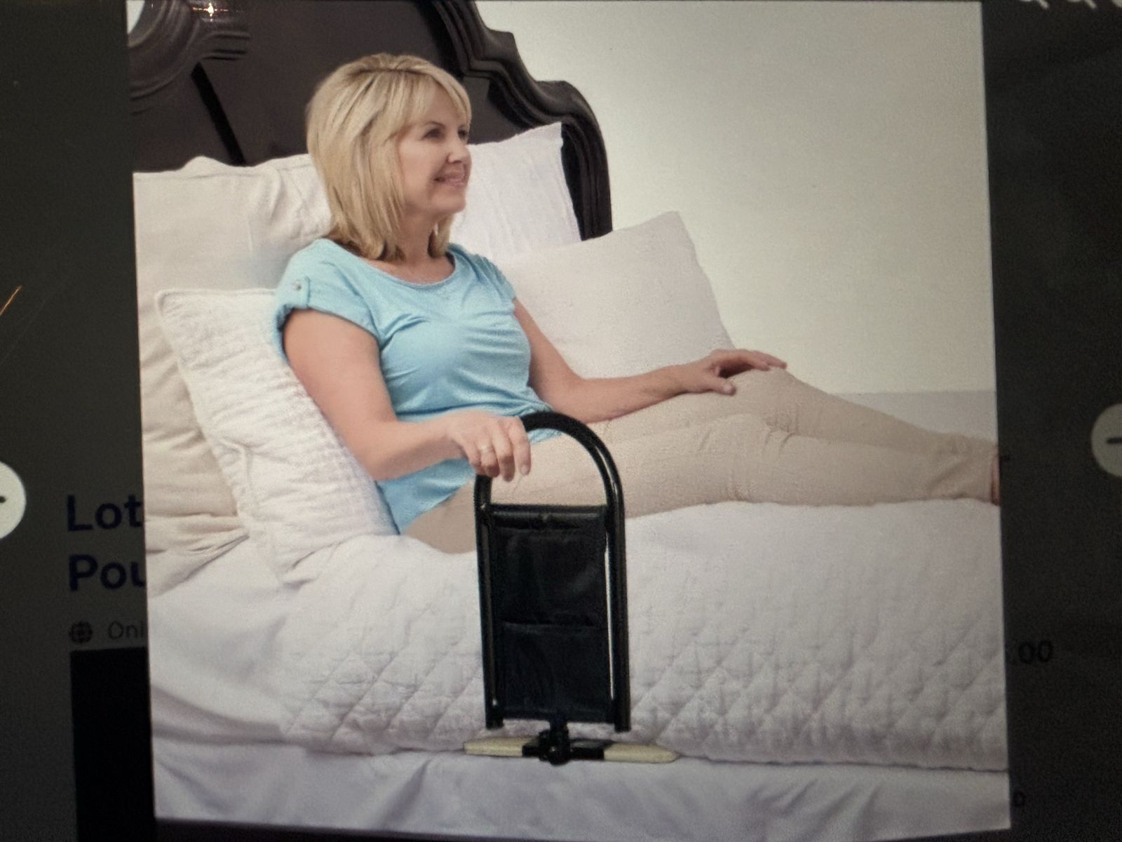 Stander BedCane Bed Rail Handle with Organizer Pouch