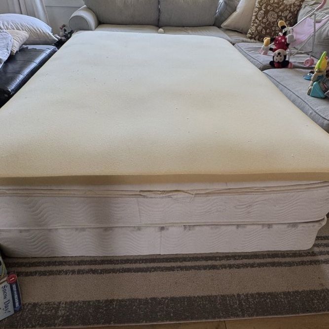Queen mattress with memory foam topper