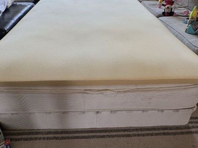 Queen mattress with memory foam topper