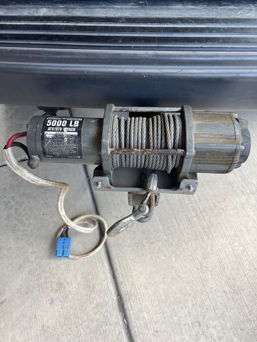 Badland 5,000 lb ATV/UTV Winch with Hitch Mount & Wiring Harness