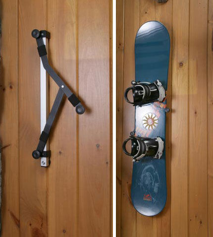 Wall mounted Gravity Rack for Snowboards, Longboards, Skateboards