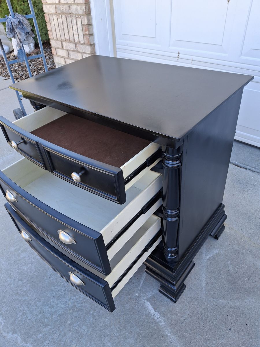 extra extra tall all wood black night stand/gina