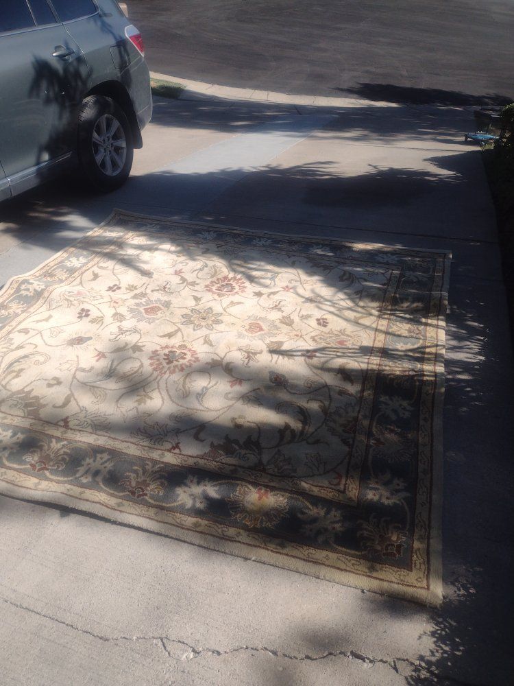 Surya Caesar Collection 8' x 8' Square Wool Area Rug Floral Pattern