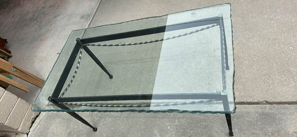 Steel Glass Coffee Table Indoor Outdoor Charleston Forge