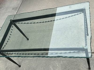 Steel Glass Coffee Table Indoor Outdoor Charleston Forge