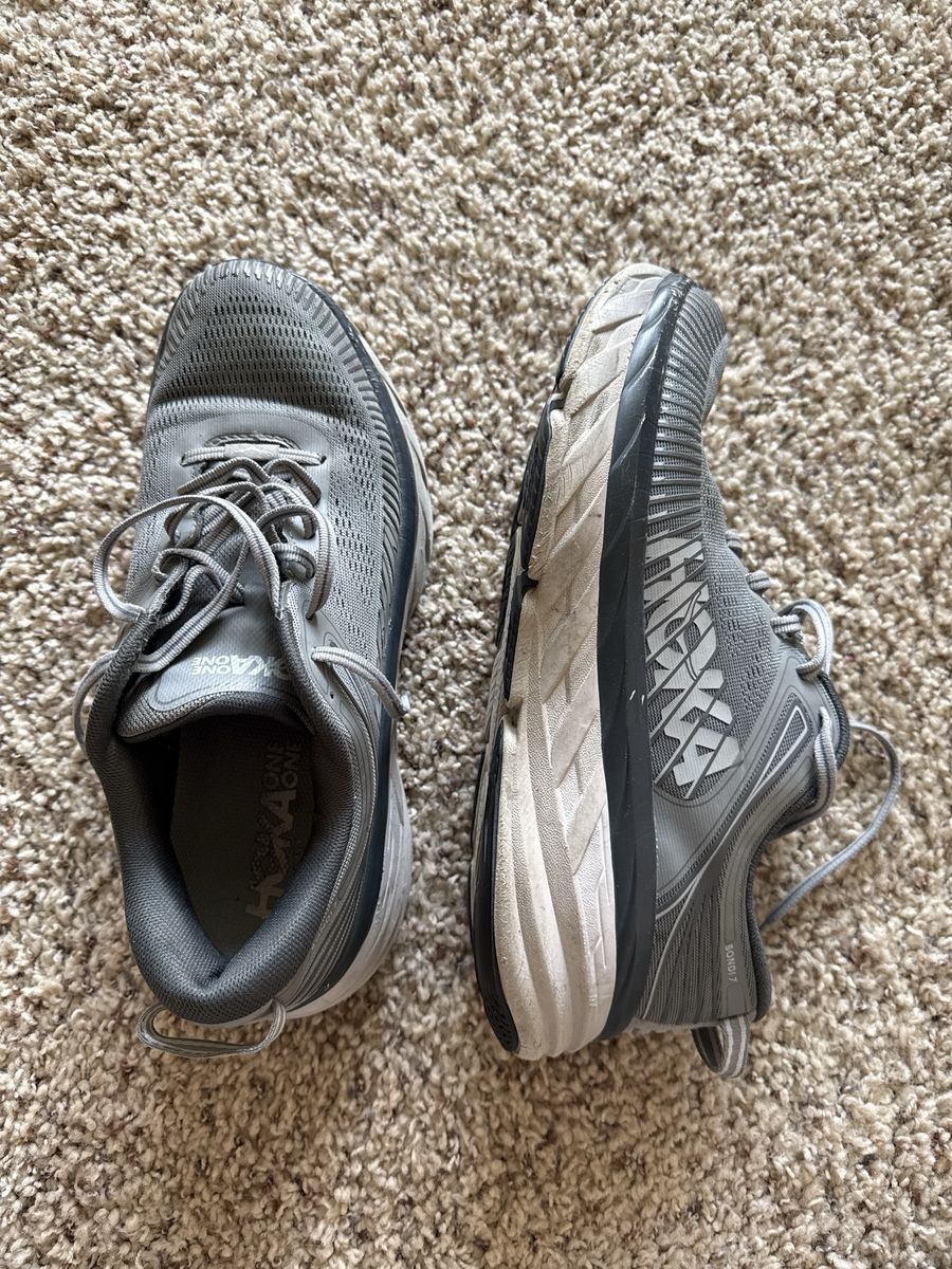 Hoka One One Bondi 7 Men's Running Shoes Size 9.5 Gray