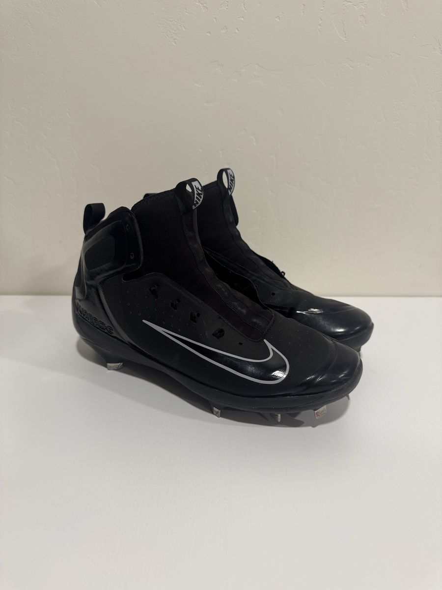 Nike Alpha Huarache Elite Baseball Cleats Black Size 11.5 Metal Spikes Used Twice